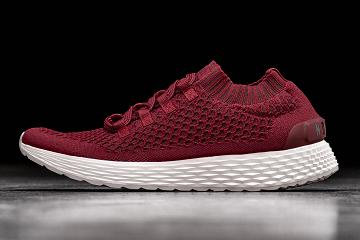 Burgundy Nobull Crimson Knit Runner Men's Running Shoes | CA Y1032X